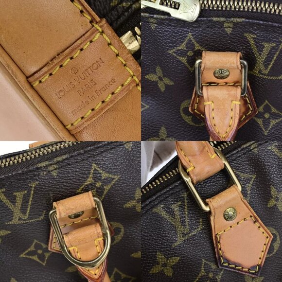 LOUIS VUITTON LV Logo Alma Hand Bag Monogram Leather Brown France - Picture 6 of 16
